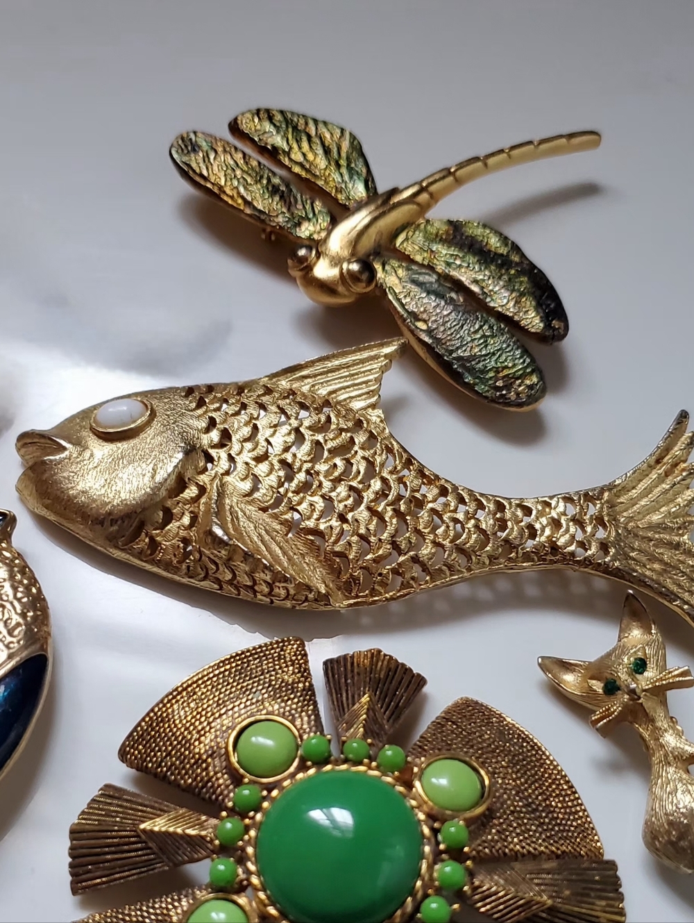 HUGE Vintage Fish Brooch
